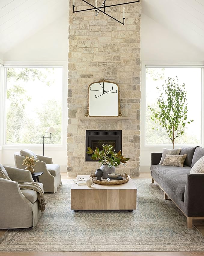 Loloi Angela Rose Aubrey Collection AUB-03 Jade/Natural 10'-0" x 14'-0", .19" Pile Height, Area Rug
