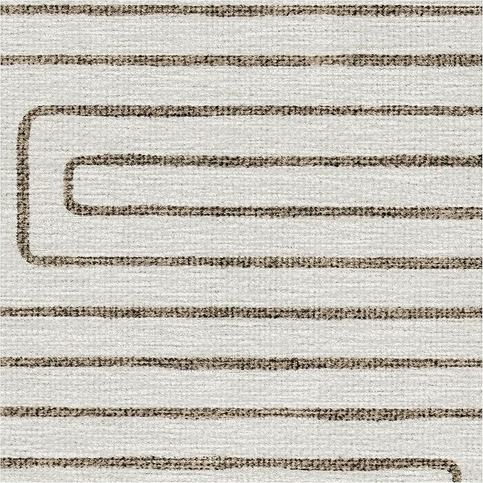 RUGGABLE x Jonathan Adler Machine Washable Modern Area Rug – Labyrinth Camel/Ivory 2x3, Stain-Resistant, Non-Slip – Small Rugs for Living Room, Bedroom, Hallway, Entryway & Bathroom–with Standard Pad