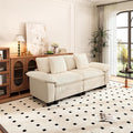 PHI VILLA Cloud Modular Couches Sets, 87.5" Sectional Loveseat Sofa with Upholstered Deep Seat, 2-Seater Comfy Couches for Living Room Bedroom, Chenille Corduroy Dual Fabric, Beige