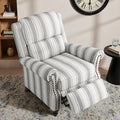 Lumibee Pushback Recliner Chair,Upholstered Wingback Chair for Small Spaces,Floral Fabric Armchair for Living Room,Single Sofa Accent Chair Reading Seat for Balcony,Bedroom-Striple Gray