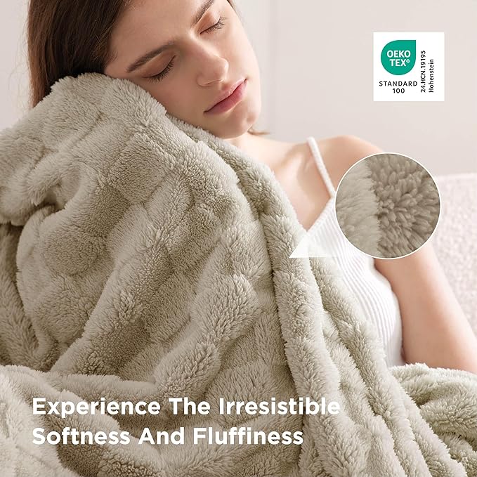Bedsure GentleSoft Twin Blanket for Bed Light Brown - Super Soft Cozy Blankets for Women Men Girls, Cute Fuzzy Fleece Throws for Bedroom Couch, 60x80 Inches