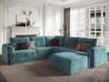 EASE MOOSE Boneless Modular Cloud Couch, Oversized U-Shaped Sectional Sofa for Living Room with Ottoman, Extra Large Movable Couches, 6-Deep-Seat Sofas for Bedroom, Apartment, Chenille (Blue)