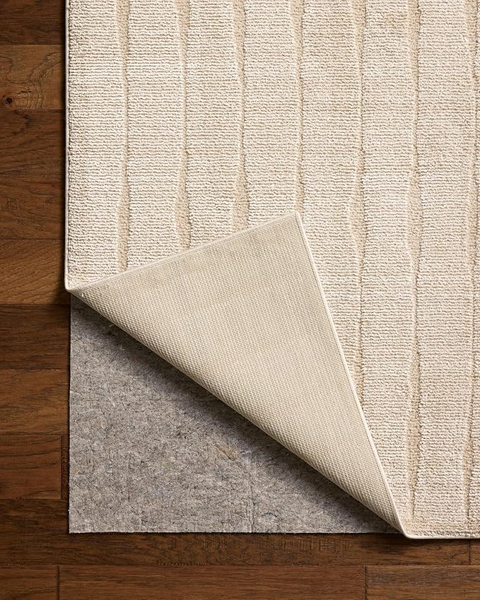 Loloi Chris Loves Julia Calvin Collection CLV-02 Ivory/Oatmeal 2'-7" x 10'-0" Runner Rug Checkered Neutral Soft Living Room Bedroom Carpet