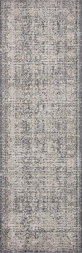 Loloi Amber Lewis Alie Collection ALE-03 Charcoal/Dove 5'-3'' x 5'-3'', .13'' Pile Height, Round Area Rug