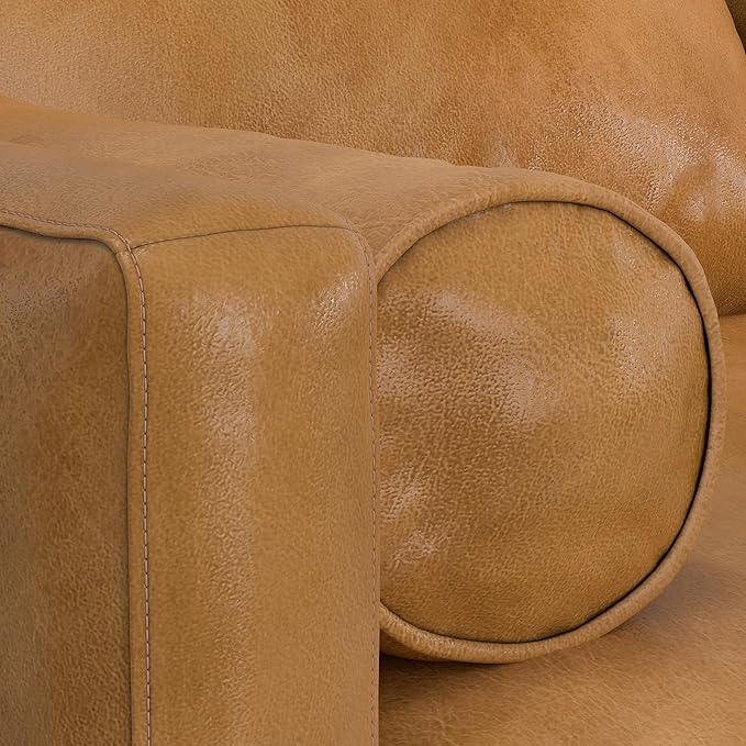 SIMPLIHOME Morrison Left Sectional Sofa in Full-Grain Genuine Leather, Sienna, 102-inches Wide, L-Shaped Leather Couch with Left Chaise for The Living Room and Family Room