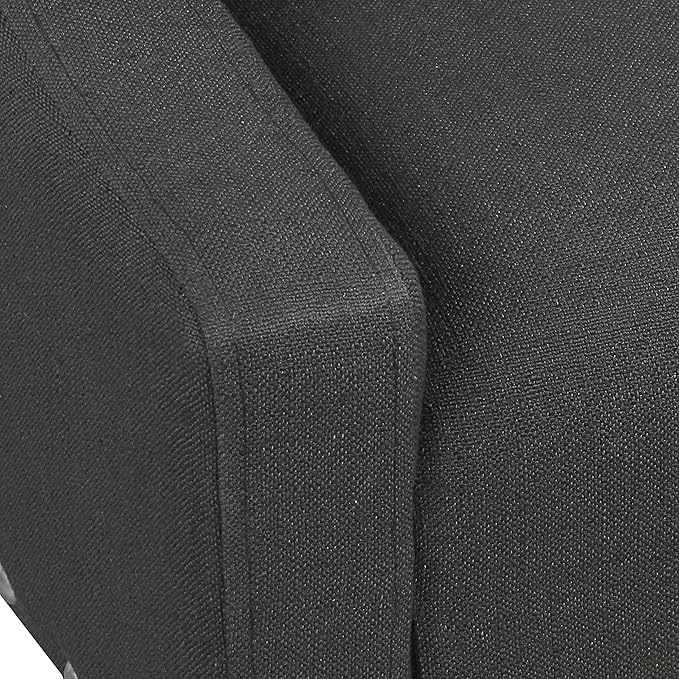Homepop Home Decor | Upholstered Classic Swoop Arm Accent Chair | Accent Chairs for Living Room & Bedroom | Decorative Home Furniture, Dark Charcoal