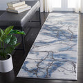 SAFAVIEH Craft Collection Runner Rug - 2'3" x 6', Grey & Blue, Modern Abstract Design, Non-Shedding & Easy Care, Ideal for High Traffic Areas in Living Room, Bedroom (CFT877L)