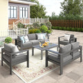 Wisteria Lane 5-Piece Outdoor Patio Furniture Set, Outdoor Sectional Furniture with Upgraded Cushions, Outdoor Conversation Seating Set for Balcony, Garden, Deck, Backyard, Grey