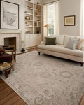 Loloi Chris Loves Julia Louisa Collection LOI-02 Oatmeal/Slate 2'-7" x 8'-0", .38" Pile Height, Runner Rug