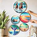 RITUALISTIC Indian Ocean Iron Wall Art Plates – Set of 5 Decorative Plates | Coastal & Cultural Metal Wall Decor | Wall Hanging for Living Room, Bedroom & Home Interiors | Christmas gifts