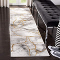 SAFAVIEH Craft Collection Runner Rug - 2'3" x 20', Grey & Gold, Modern Abstract Design, Non-Shedding & Easy Care, Ideal for High Traffic Areas in Living Room, Bedroom (CFT877F)