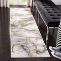SAFAVIEH Craft Collection Runner Rug - 2'3" x 14', Grey & Gold, Modern Abstract Design, Non-Shedding & Easy Care, Ideal for High Traffic Areas in Living Room, Bedroom (CFT877F)