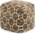 Anji Mountain 100% Handmade & Handcrafted Comfortable Home Décor Pouf Ottoman Footrest for Living Room, Bedroom, Nursery, Kidsroom, Patio Furniture - (20" x 20" x 20" - Brown)