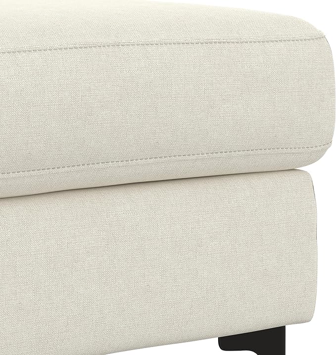 SIMPLIHOME Ava Sofa and Ottoman in 100% Recycled Polyester Performance Fabric, Cream, 90-inch-wide 3-Seater Couch and Matching 36-inch-wide Table Ottoman for Living Room, 2-Piece Set