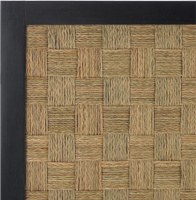 SAFAVIEH Home Collection Halvor Rattan King Size Headboard Solid Wood Black Frame & Natural Brown