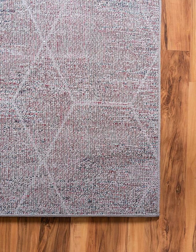 Unique Loom Trellis Frieze Collection Area Rug - Geometric (7' 10" Square, Blue Multi/ Ivory)