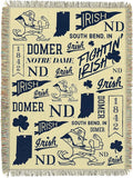 Notre Dame Fighting Irish NCAA Mapping Woven Tapestry Throw Blanket 48x60 inches