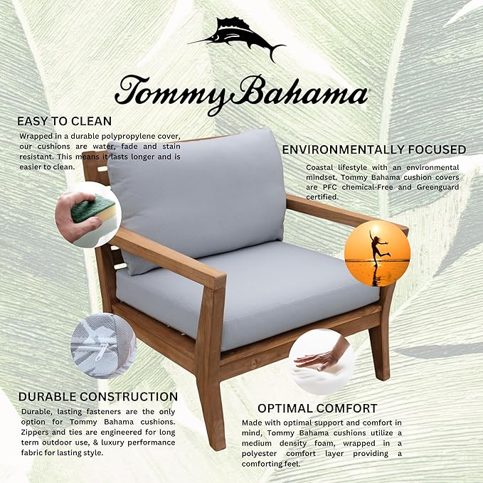 Tommy Bahama Deep Seating Lounge Cushion, 26" X 26" X 4", Bamboo Bay Cloud