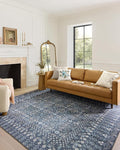 Loloi Rifle Paper Co. Maison Collection MAO-03 Rosette Blue 2'-6" x 12'-0", .19" Pile Height, Runner Rug