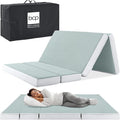 Best Choice Products 4in Portable Full-Size Mattress, Tri-Fold Mattress for Camping, Guest, Toddler, Foam Plush w/Carry Case - Seafoam