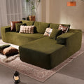 106" Cloud Sectional Couch with Chaise Lounge,L Shaped Modular Modern Sofa,Comfy Velvet Fluffy Couches with Deep Seat,No Assembly Required Couch for Living Room (Right,Cloudy Velvet,Green)