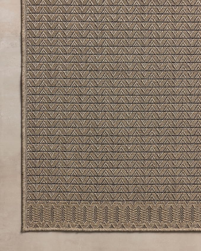 Loloi Chris Loves Julia Providence Collection PRC-05 Natural/Graphite 5' x 7'-7", .12" Pile Height, Indoor/Outdoor Area Rug