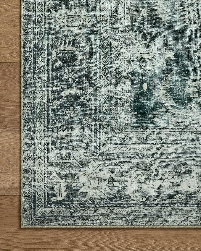Loloi Magnolia Home by Joanna Gaines Banks Collection BAN-03 Blue/Lagoon 8'-6" x 11'-6", .13" Pile Height, Machine Washable, Area Rug