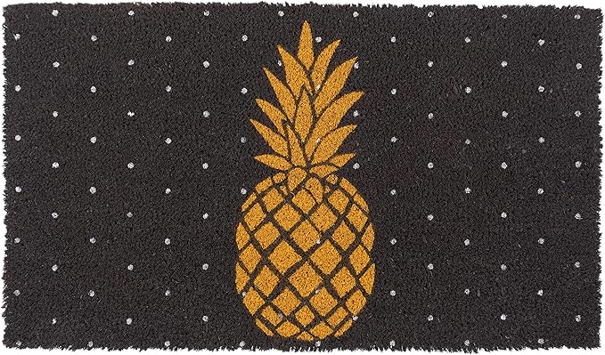 KAF Home Coir Doormat with Heavy-Duty, Weather Resistant, Non-Slip PVC Backing | 17 by 30 Inches, 0.6 Inch Pile Height | Perfect for Indoor and Outdoor Use (Pineapple)