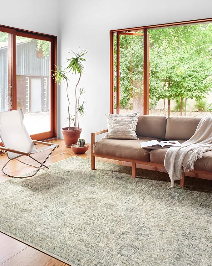 Loloi Skye Collection SKY-14 Natural/Sage 2'-6" x 12'-0" Runner Rug