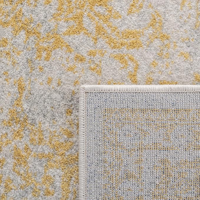 SAFAVIEH Area Rug 9x12 - Evoke Collection - Large - Ivory & Gold, Distressed Design, Non-Shedding & Easy to Clean, Ideal for Living Room, Bedroom, Dining Space (EVK256B)
