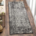 SAFAVIEH Evoke Collection 2'2" x 7' Black / Grey EVK256R Oriental Distressed Non-Shedding Living Room Entryway Foyer Hallway Bedroom Runner Rug