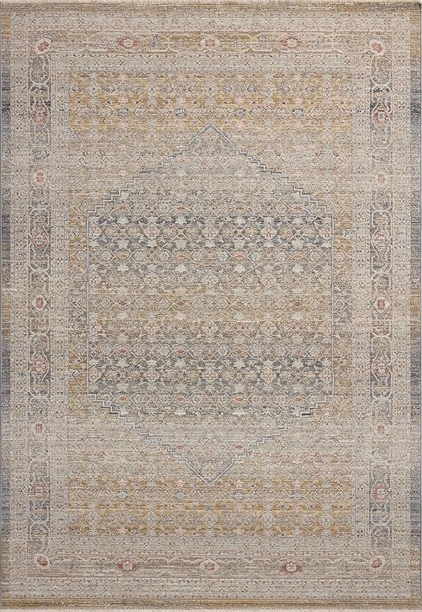 Loloi Chris Loves Julia Ida Collection IDA-02 Stone/Gold 2'-3" x 3'-10", .19" Pile Height, Accent Rug