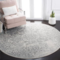 SAFAVIEH Evoke Collection Area Rug - 3' Round, Ivory & Grey, Distressed Design, Non-Shedding & Easy to Clean, Ideal for Foyer, Bedroom, Accent Space (EVK256F)