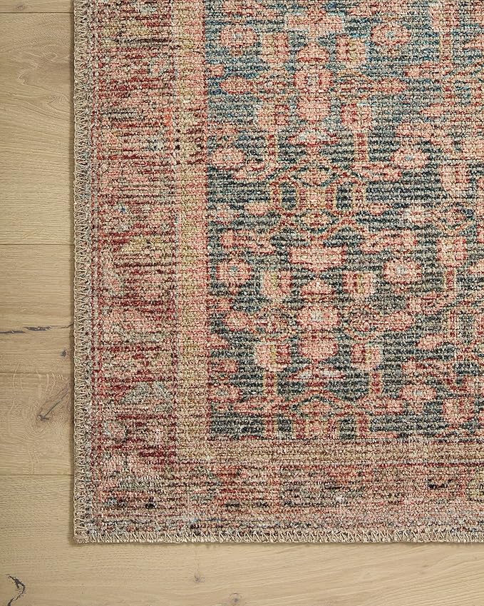 Loloi Angela Rose Aubrey Collection AUB-04 Blue/Terracotta 5'-0" x 7'-0", .19" Pile Height, Area Rug