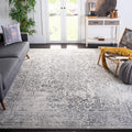 SAFAVIEH Evoke Collection Area Rug - 8' Square, Ivory & Grey, Distressed Design, Non-Shedding & Easy to Clean, Ideal for Living Room, Bedroom, Dining Space (EVK256F)