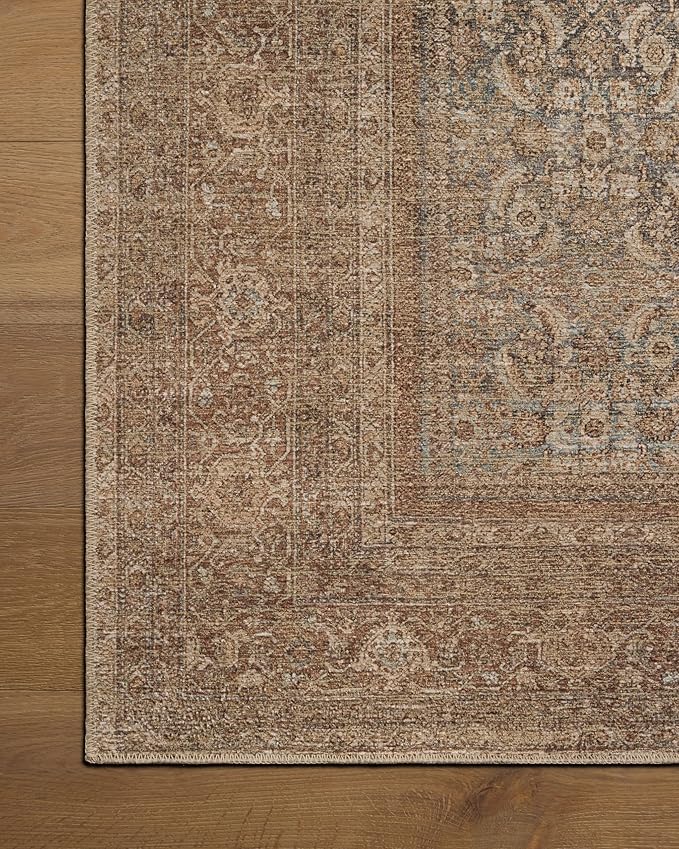 Loloi Amber Lewis Cambria Collection CBR-07 Ocean/Bark 3'-6" x 5'-6" Accent Rug Jute, Neutral, Vintage Style, Antique Tone, Living, Bedroom, Dining, Carpet