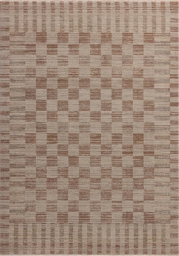 Loloi Amber Lewis Cali Collection CIL-06 Brick/Natural 9'-6" x 13', .25" Pile Height, Area Rug