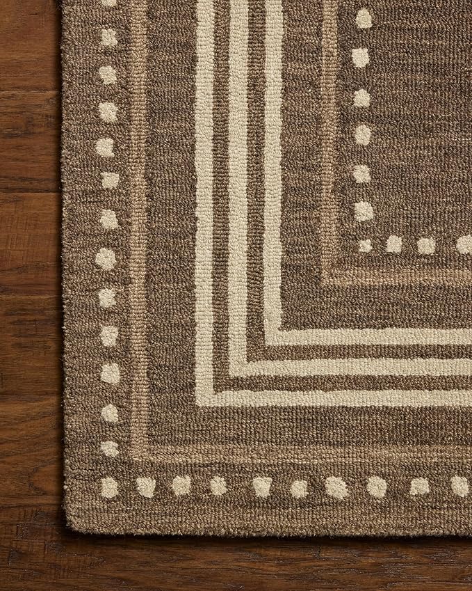 Loloi Chris Loves Julia Alfie Collection ALF-02 Bark/Natural 8'-6" x 11'-6" Area Rug Wool Neutral Living Bedroom Dining Carpet
