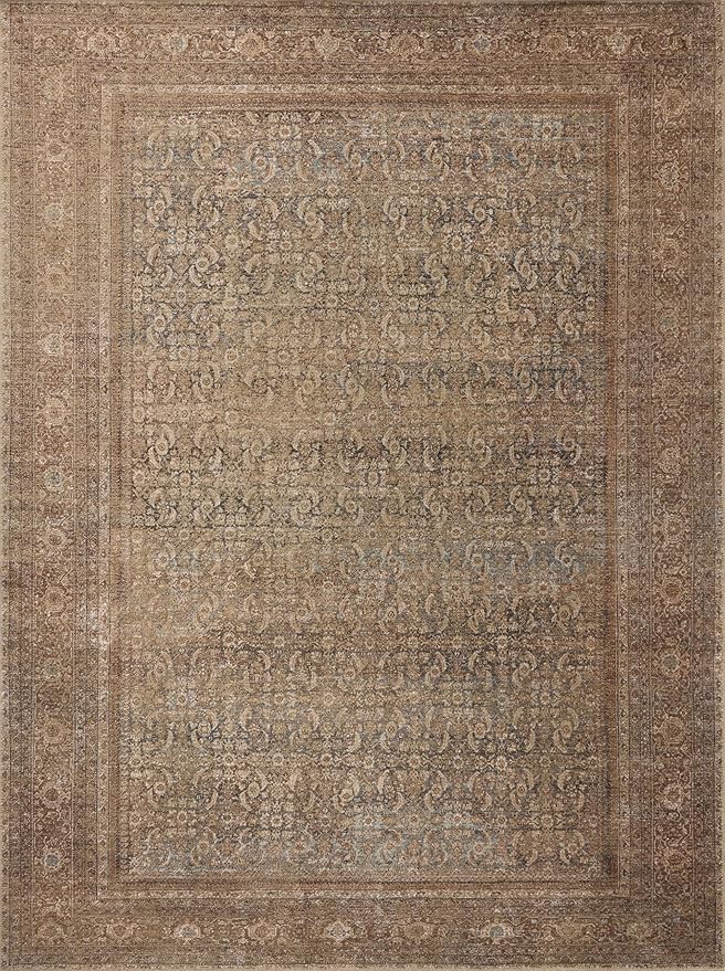 Loloi Amber Lewis Cambria Collection CBR-07 Ocean/Bark 2'-6" x 12'-0" Runner Rug Jute, Neutral, Vintage Style, Antique Tone, Living, Bedroom, Dining, Carpet