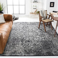 SAFAVIEH Area Rug 8x10 - Evoke Collection - Large - Black & Grey, Distressed Design, Non-Shedding & Easy Cleaning, Ideal for Living Room, Bedroom, Dining Space (EVK256R)