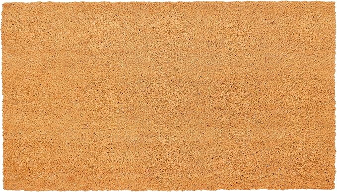 KAF Home Coir Doormat with Heavy-Duty, Weather Resistant, Non-Slip PVC Backing | 17 by 30 Inches, 0.6 Inch Pile Height | Perfect for Indoor and Outdoor Use (Blank)