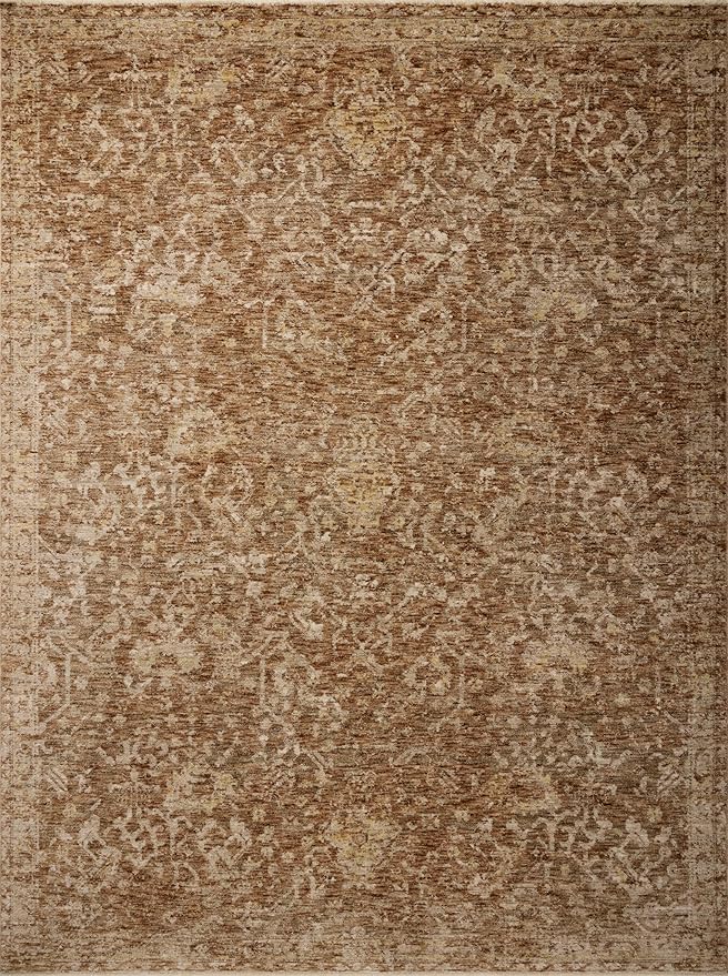 Loloi Magnolia Home by Joanna Gaines Junie Collection JUE-01 Clay/Natural 5'-3" x 7'-6", .38" Pile Height, Area Rug