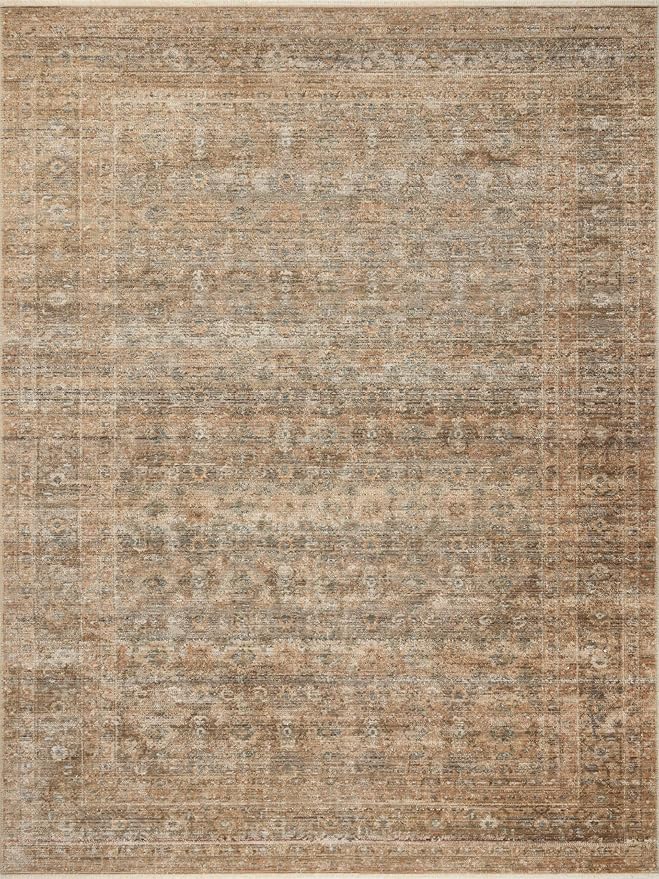 Loloi Amber Lewis Molly Collection MOL-06 Gold/Blue 2'-7" x 10'-0" Low Pile Runner Rug