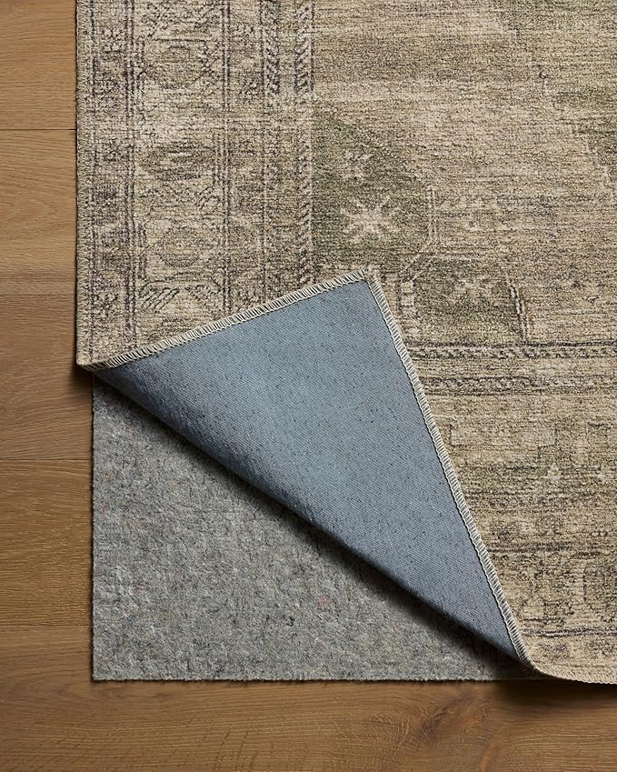 Loloi Amber Lewis Cambria Collection CBR-03 Sand/Olive 2'-6" x 9'-6" Runner Rug Jute, Neutral, Vintage Style, Antique Tone, Living, Bedroom, Dining, Carpet