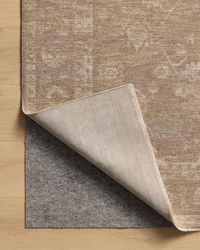 Loloi Chris Loves Julia Louisa Collection LOI-04 Taupe/Gold 5'-3" x 7'-6", .38" Pile Height, Area Rug