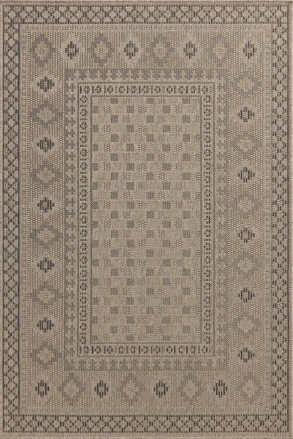 Loloi Chris Loves Julia Providence Collection PRC-07 Dove/Charcoal 9'-2" x 13', .12" Pile Height, Indoor/Outdoor Area Rug
