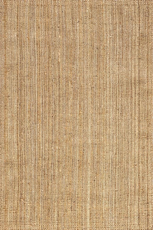nuLOOM Ashli Solid Farmhouse Jute Area Rug, 7'6" x 9'6", Natural