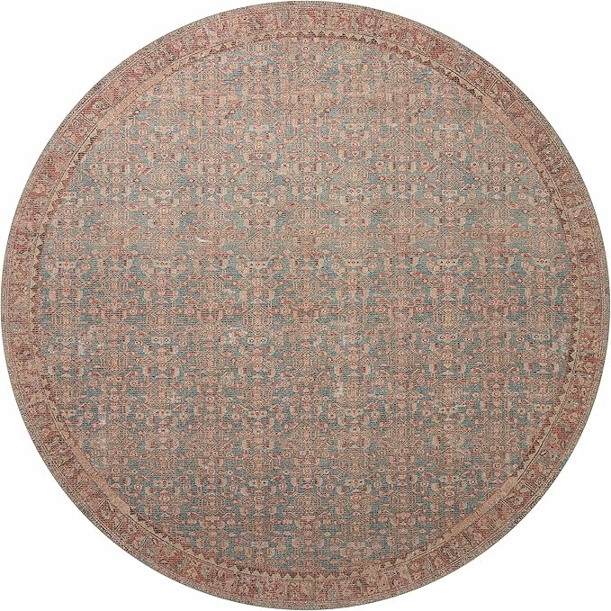 Loloi Angela Rose Aubrey Collection AUB-04 Blue/Terracotta 5'-0" x 7'-0", .19" Pile Height, Area Rug
