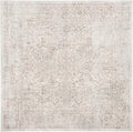 SAFAVIEH Evoke Collection Area Rug - 3' Square, Ivory & Taupe, Distressed Design, Non-Shedding & Easy to Clean, Ideal for Foyer, Bedroom, Accent Space (EVK256E)