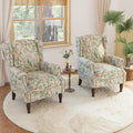 Lumibee High Back Accent Chair Set of 2, Armchair in Fabric,Comfy Upholstered Wingback Single Sofa Reading Chairs with Solid Wood Legs for Living Room,Bedroom,Office-Bird